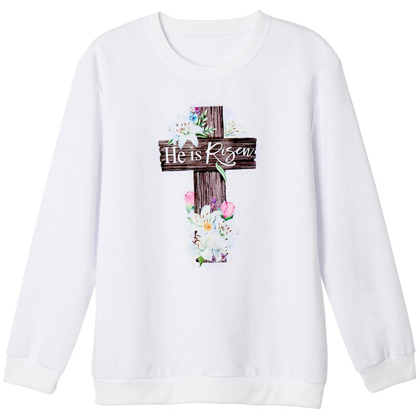 Easter He Is Risen Cross Sweatshirt#select-size_3x