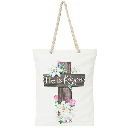 Easter He Is Risen Tote
