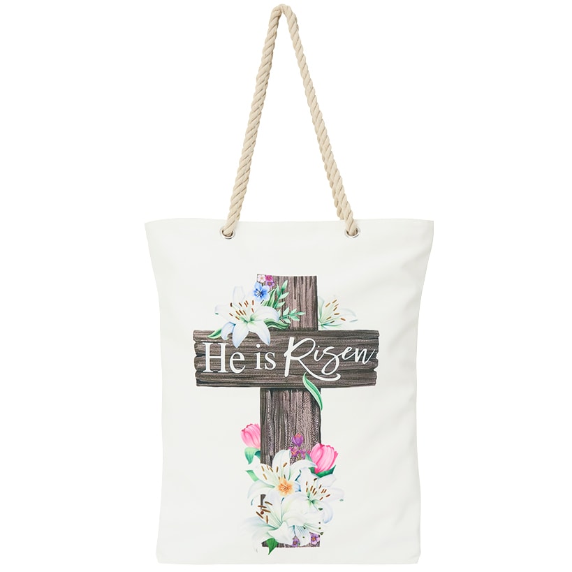 Easter He Is Risen Tote