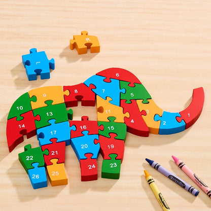 Kids' Learning Alphabet and Numbers Wooden Puzzle