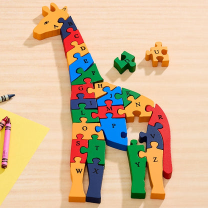 Kids' Learning Alphabet and Numbers Wooden Puzzle