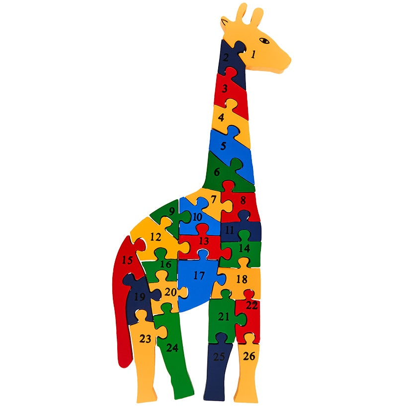 Kids' Learning Alphabet and Numbers Wooden Puzzle