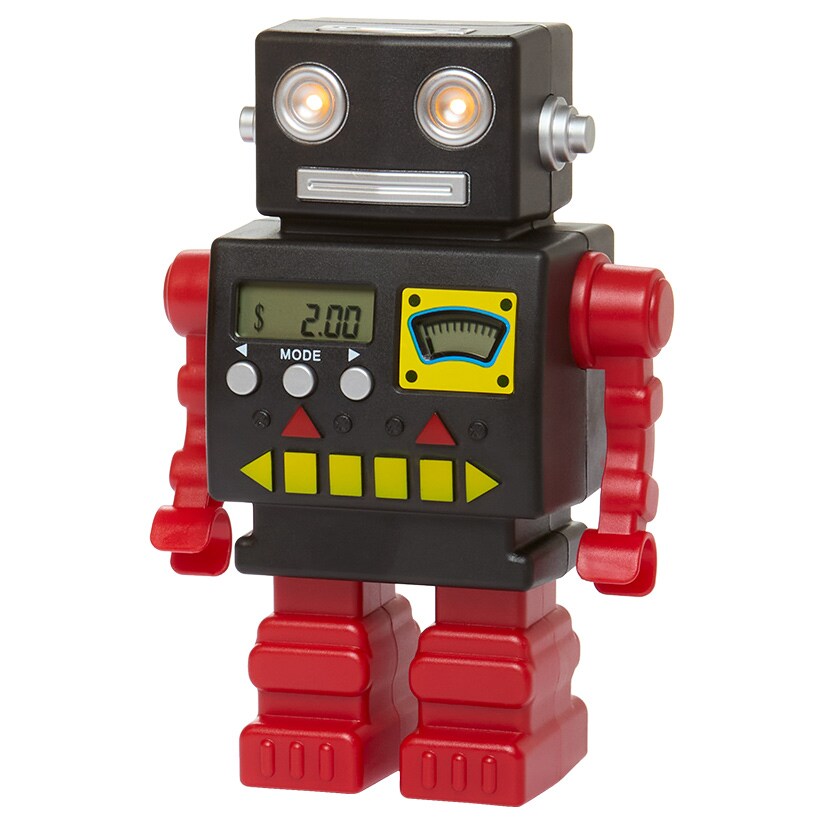 Kids' Electronic Robot Coin Bank - Fun Sound Effects and LCD Display