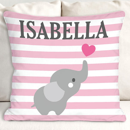 Personalized Baby Elephant Throw Pillow