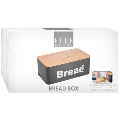 Elle Decor Black Wood Bread Box