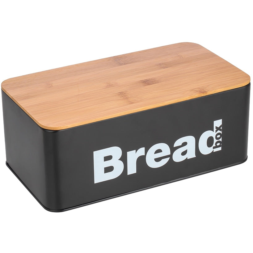 Elle Decor Black Wood Bread Box