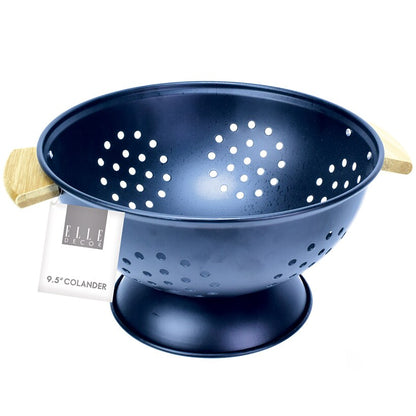 Elle Decor Colander Strainer Kitchen Metal Wood Handles