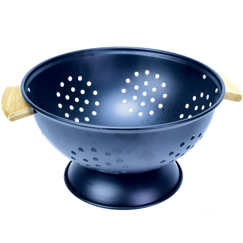 Elle Decor Colander Strainer Kitchen Metal Wood Handles