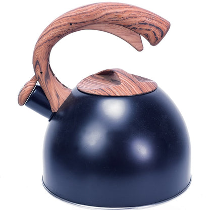 Elle Decor Whistling 3-Qt Tea Kettle Black Wood Handle