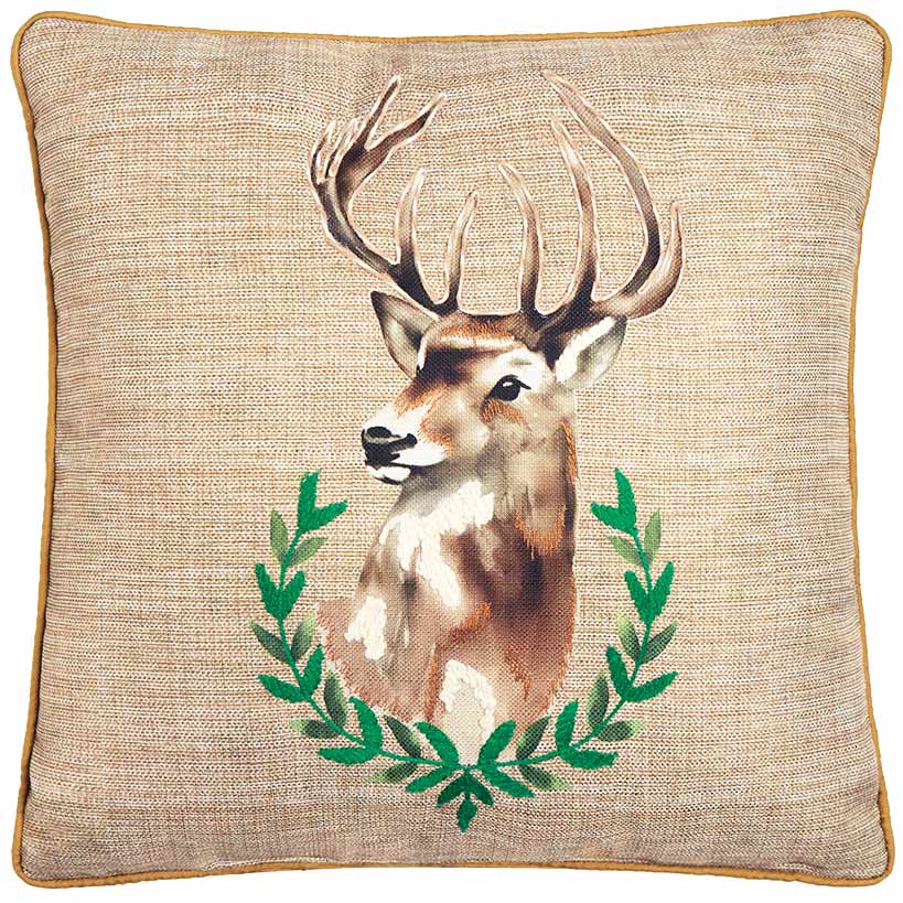 Wildlife Explorer Embroidered Decorative Pillow