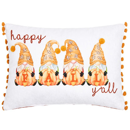 Thankful Gnomes Embroidered Accent Pillows
