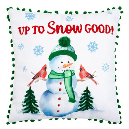 Happy Holidays Embroidered Accent Pillow