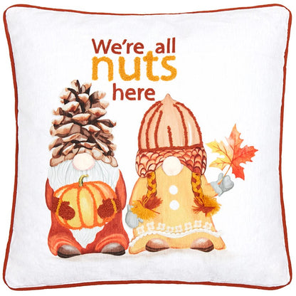 Thankful Gnomes Embroidered Accent Pillows