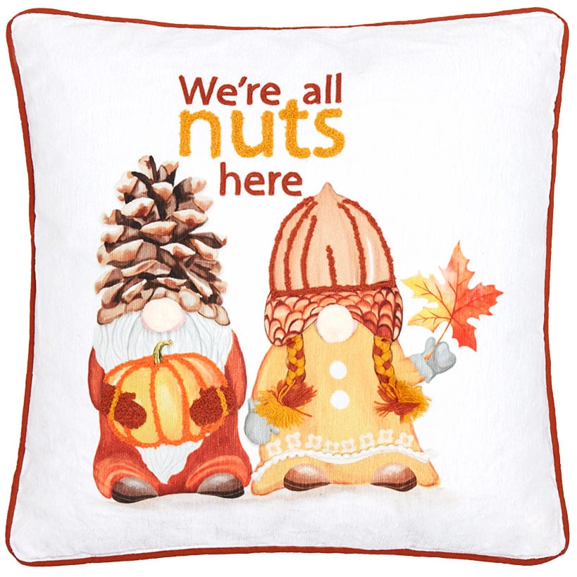 Thankful Gnomes Embroidered Accent Pillows