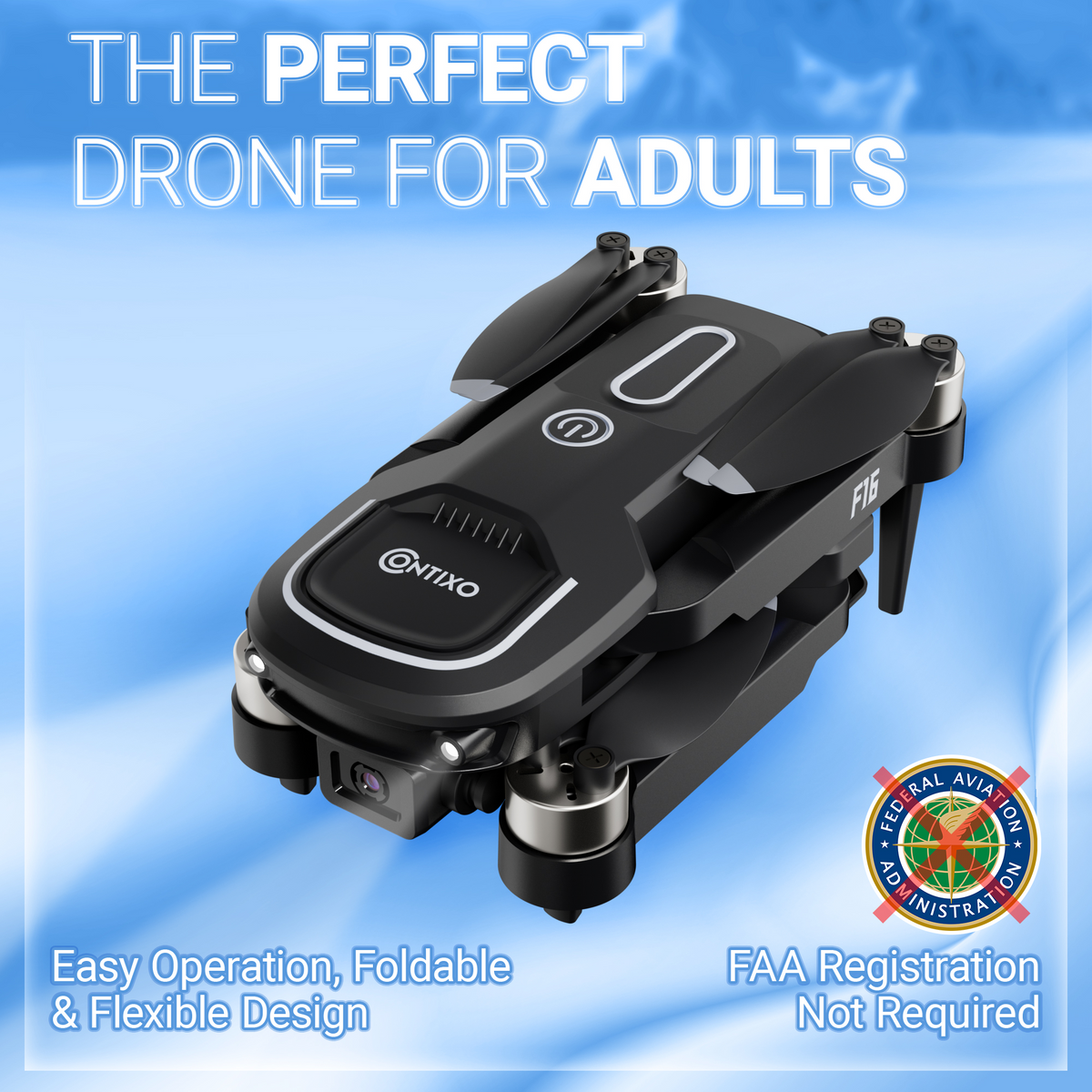 Contixo F16 Stunt Drone - 1080P HD Camera, Foldable Design, Wi-Fi FPV, 16-Min Flight - 2024