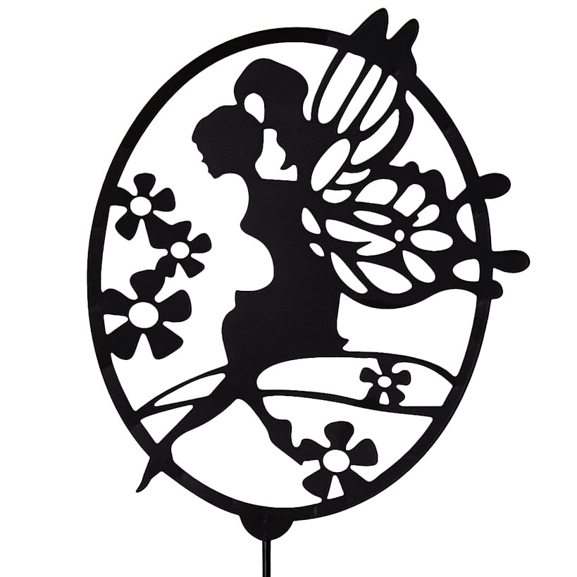 Fairy Garden Silhouette Stake – Decorative Outdoor Accent