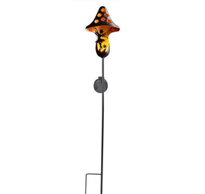 Solar Mushroom Stake With Fairy Accent