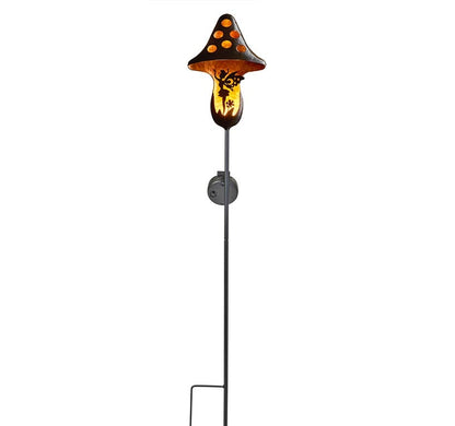 Solar Mushroom Stake With Fairy Accent