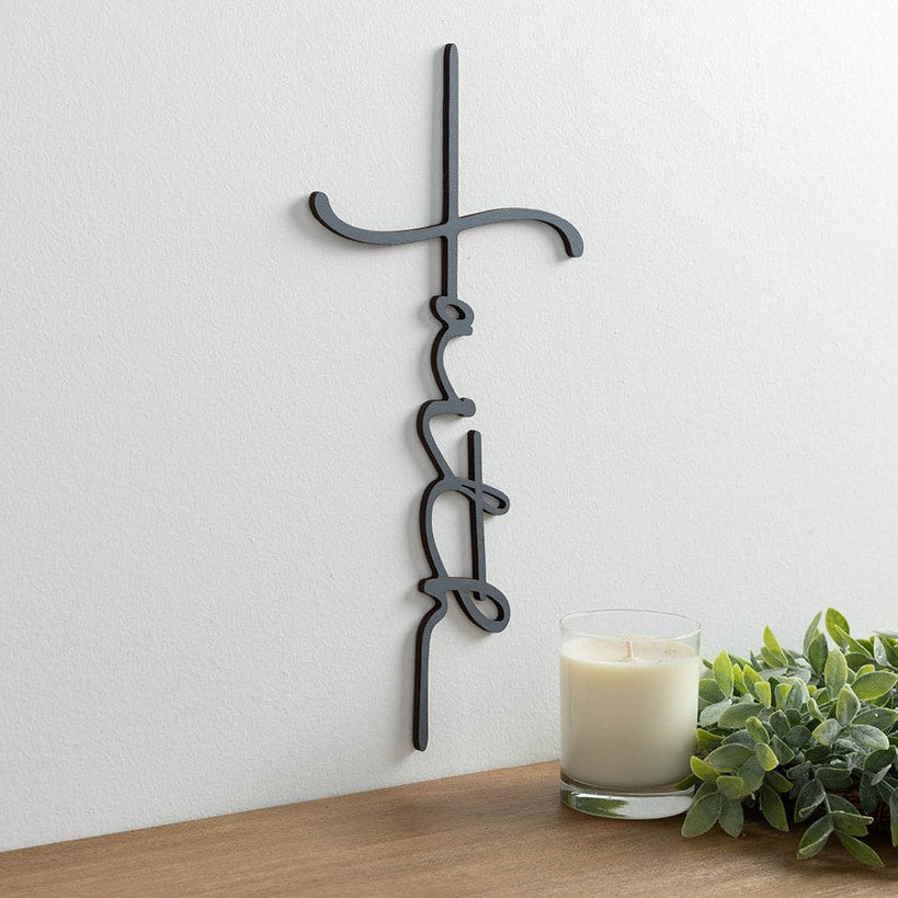 Faith Cross Wood Plaque#select-color_gray