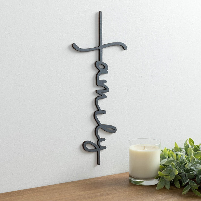 Family Cross Wood Plaque