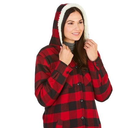 Sherpa-Lined Flannel Boyfriend Jackets