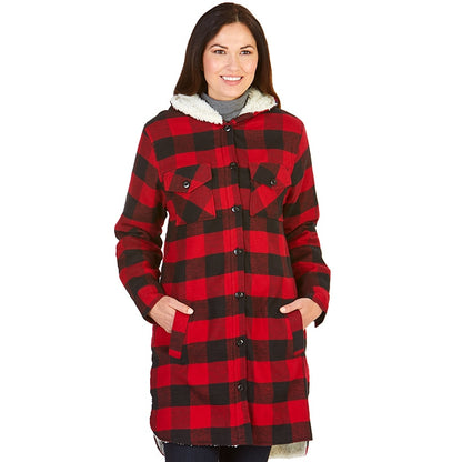 Sherpa-Lined Flannel Boyfriend Jackets