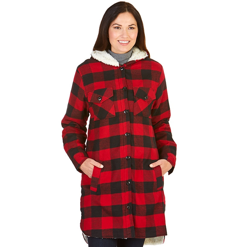 Sherpa-Lined Flannel Boyfriend Jackets