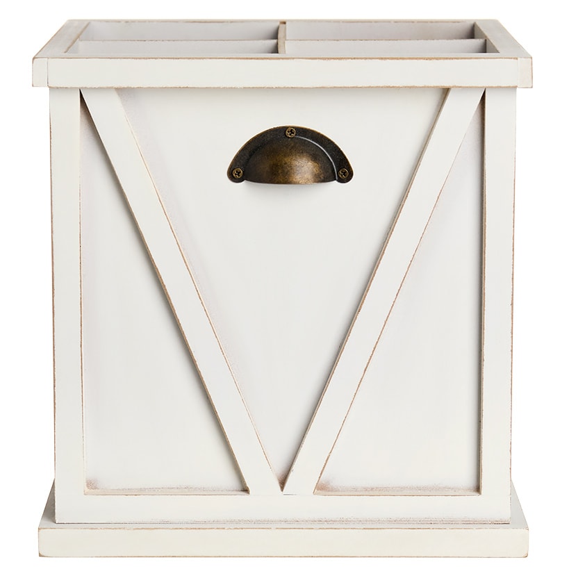 Silverware and Napkin Wood Caddy#select-holder_white