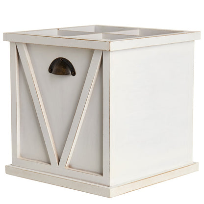 Silverware and Napkin Wood Caddy