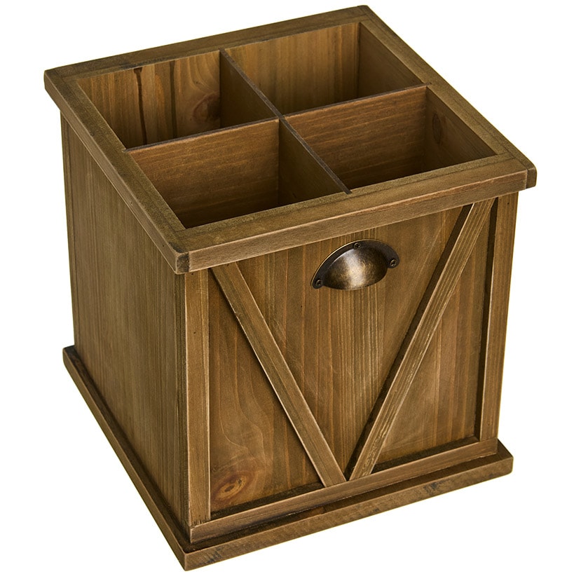 Silverware and Napkin Wood Caddy#select-holder_wooden