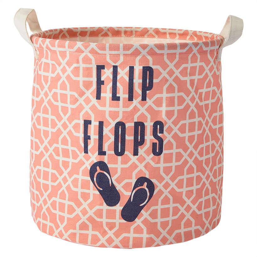 Summer Fun Pink Lattice Storage Tote - For Flip Flops