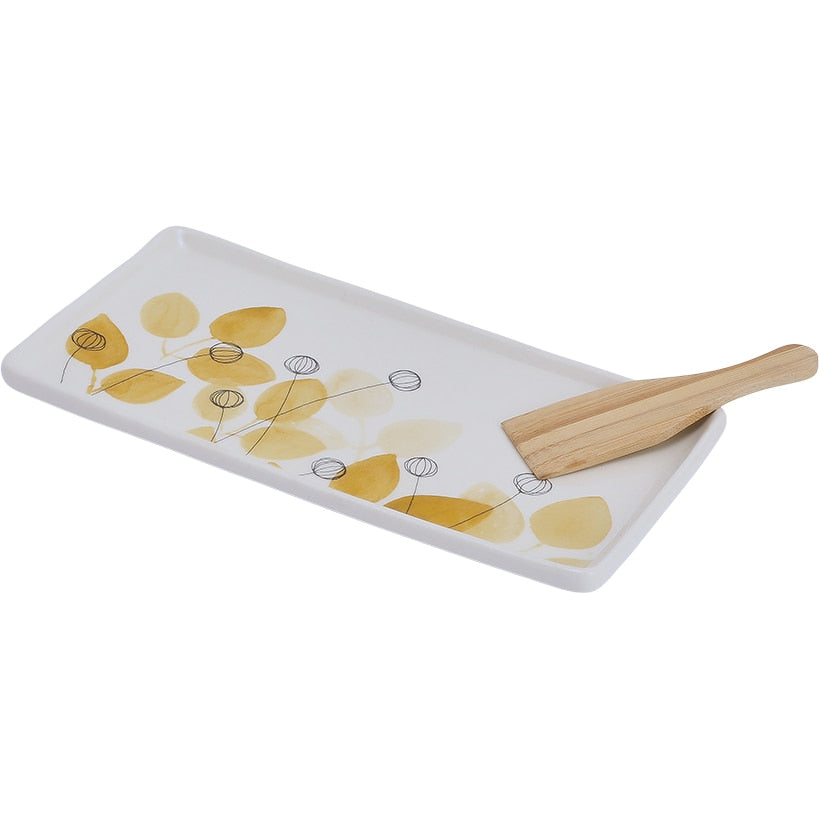 Summer Floral Appetizer Tray with Spatula