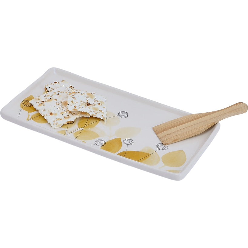 Summer Floral Appetizer Tray with Spatula