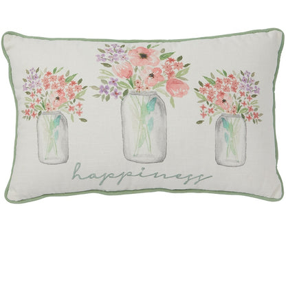 Springtime Floral Bouquet Accent Pillow