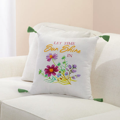 Springtime Floral Bouquet Accent Pillow