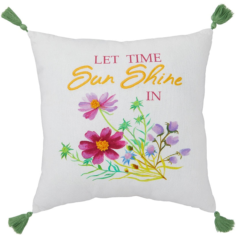 Springtime Floral Bouquet Accent Pillow