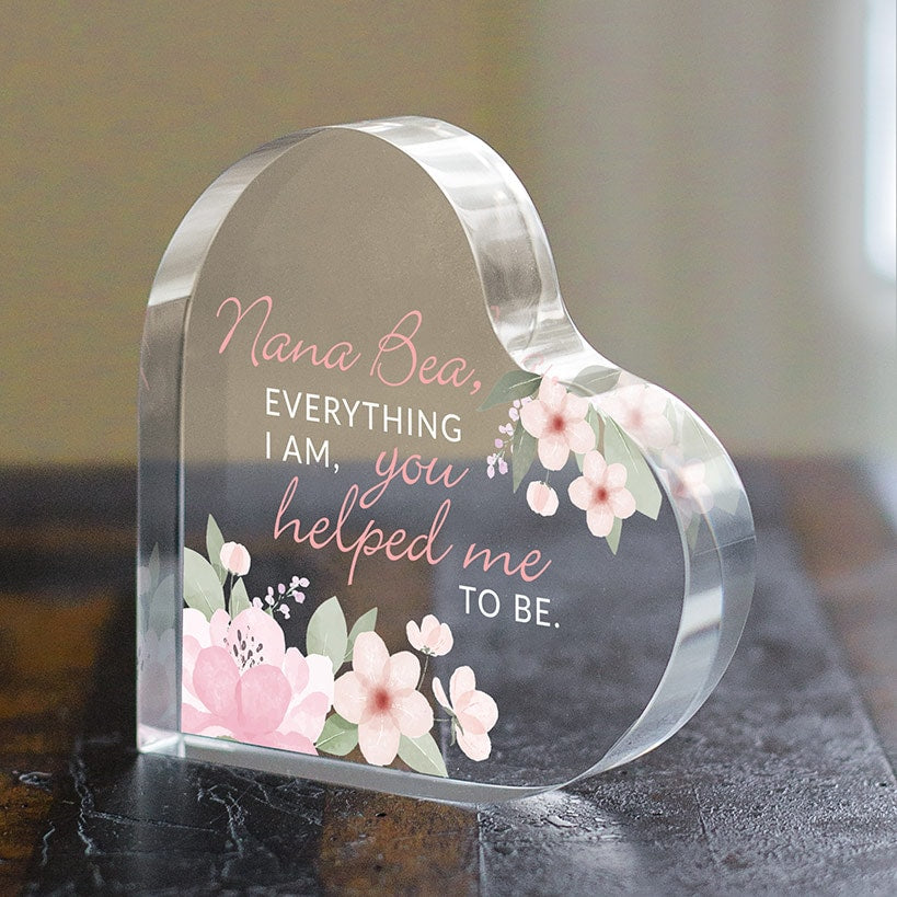 Personalized Floral Heart Keepsake