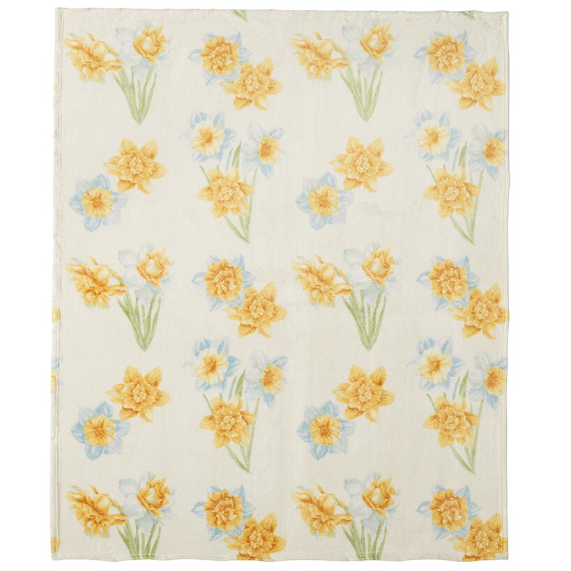 Floral Plush Printed Throw#select-color_yellow