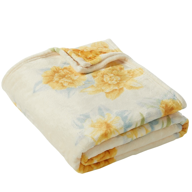 Floral Plush Printed Throw
