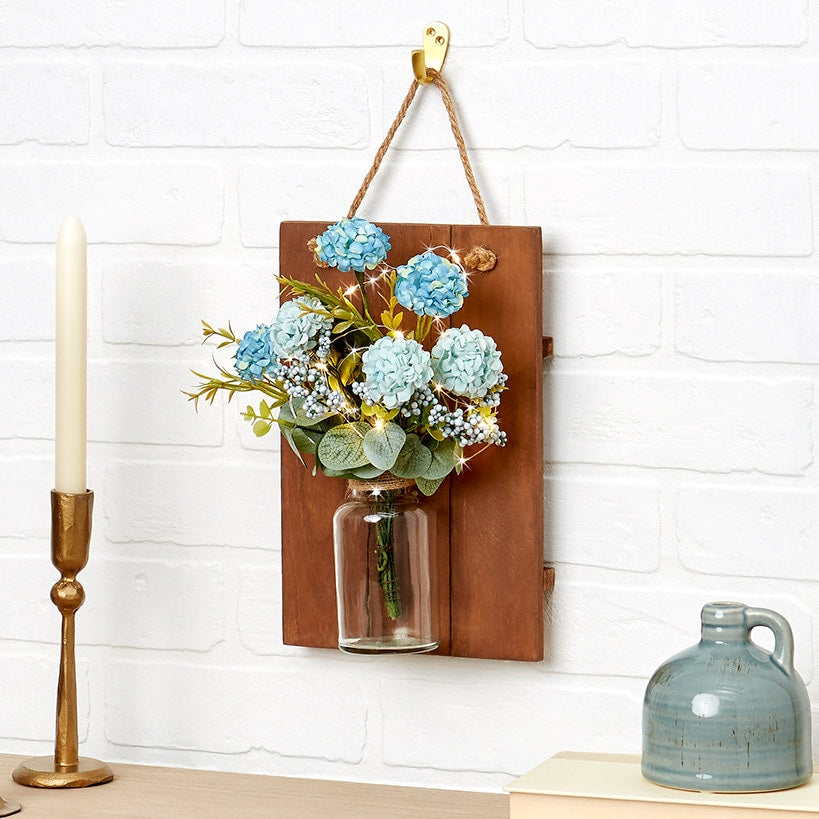 Lighted Flower Wall Sconce - Hydrangea, Sunflower, or White#select-sconce_hydrangea-flowers