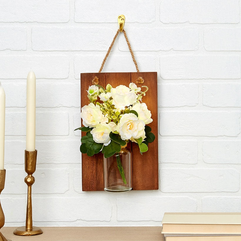 Lighted Flower Wall Sconce - Hydrangea, Sunflower, or White#select-sconce_white-flowers