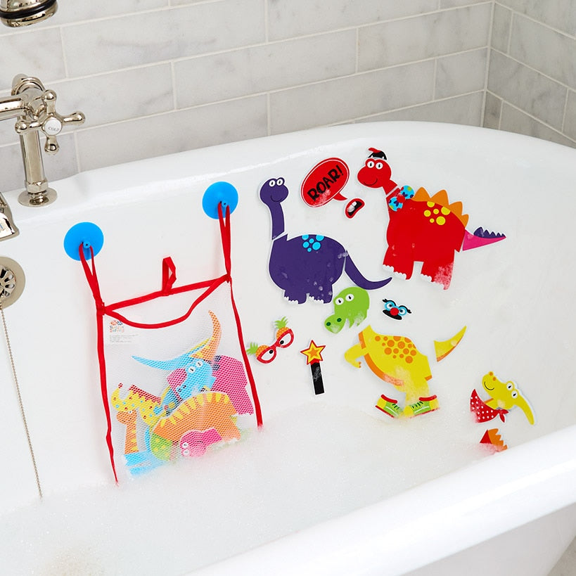 Kids' Foam Bath Stickers - Fun, Reusable, with Mesh Storage Bag