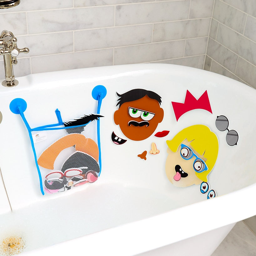 Kids' Foam Bath Stickers - Fun, Reusable, with Mesh Storage Bag#select-sticker_silly-faces