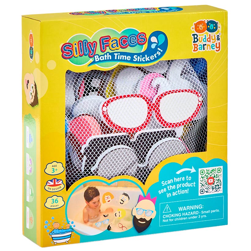 Kids' Foam Bath Stickers - Fun, Reusable, with Mesh Storage Bag