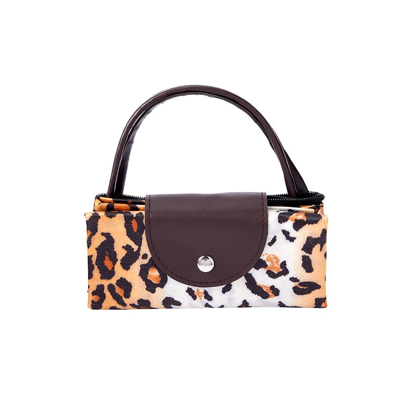 Foldable Tote Bag with Zipper#select-item_leopard-print