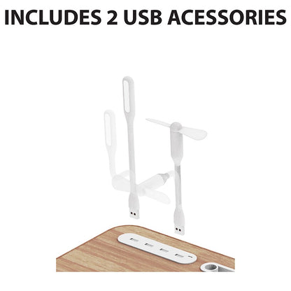 Folding Lap Desk With 4 USB-A Ports And Fan