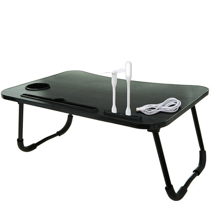Folding Lap Desk With 4 USB-A Ports And Fan