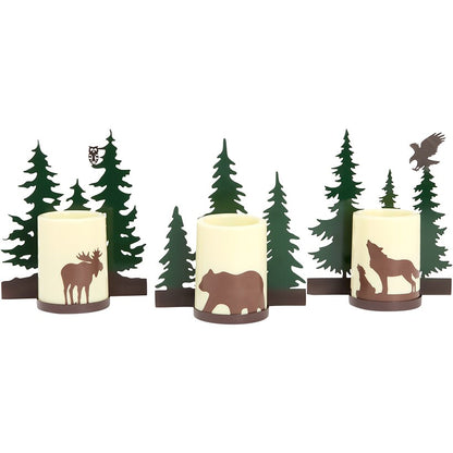 Forest Animals Flameless Flickering LED Candle Set 3 Pc.