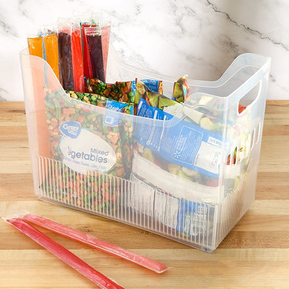 Kitchen Freezer Clear Organizer Bin Multi-Purpose Storage Containers