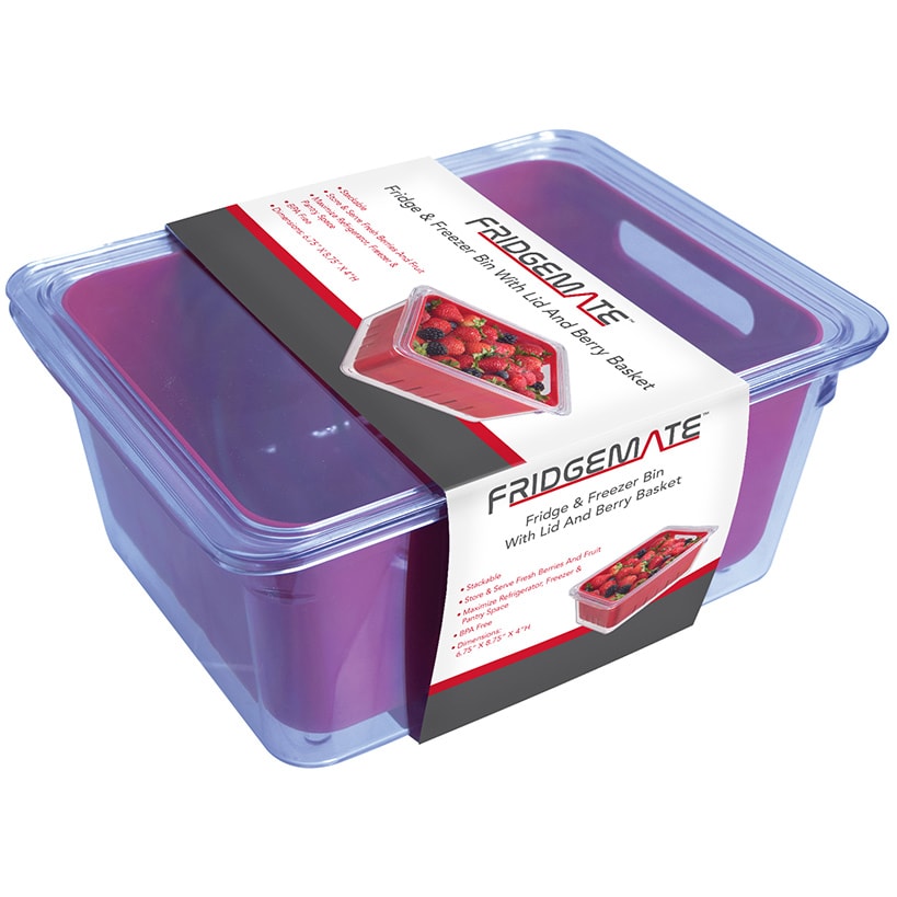 FridgeMate Square Bin with Berry Basket